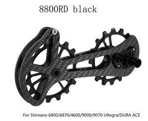 ★68g カーボン/セラミック黒 ビッグプーリー シマノ6700/6770/6800/6870/9000/9070 Ultegra/DURA ACE チェーンの屈曲を軽減し、低抵抗化★