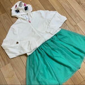 【H&M GAP KIDS】ユニコーンパーカー&スカートセット　130