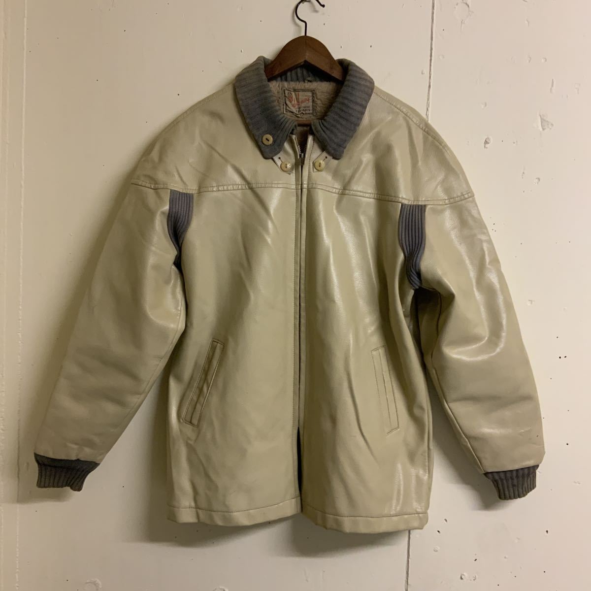 90s 00s Over the Stripes 鹿革 レザー ファラオコート スタジャン