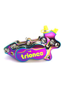 Triones　CA40 全CNC切削加工 P4 Brake Caliper ブレーキキャリパー (Rainbow Titanium-左) 新品 台湾精品 Brembo 、FR-6 40mmピッチ対応