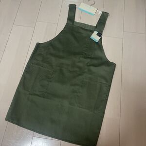エプロン カーキ ツインカラーエプロン