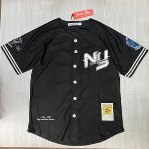 USA限定 【XL】 HeadgearClassics ニグロリーグ Negro ニューヨーク NY ブラックヤンキース #2 ベースボールシャツ 黒 BlackYankees