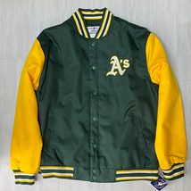 USA正規品 【XL】 JHデザイン MLB オークランド アスレチックス As Athletics メジャーリーグ スタジアムジャンパー スタジャン 緑 黄色_画像1