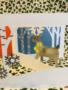 4.「MoMA 　ディア・イン・フォレスト~森の中の赤鼻のトナカイ」クリスマスカード　ニューヨーク近代美術館