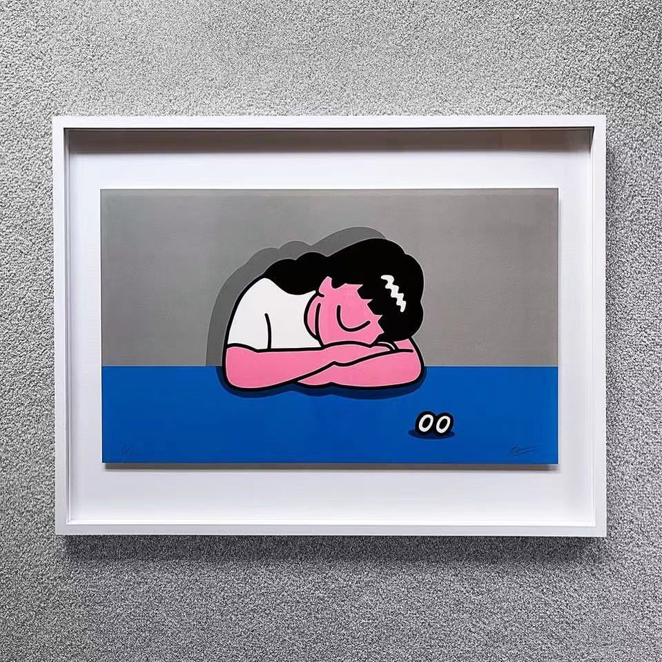 うのにもお得な情報満載! pain much Too FACE Silkscreen oka face 半額SALE★ 【真作】FACE Too 直筆サイン 額装済 / pain much 絵画/タペストリ