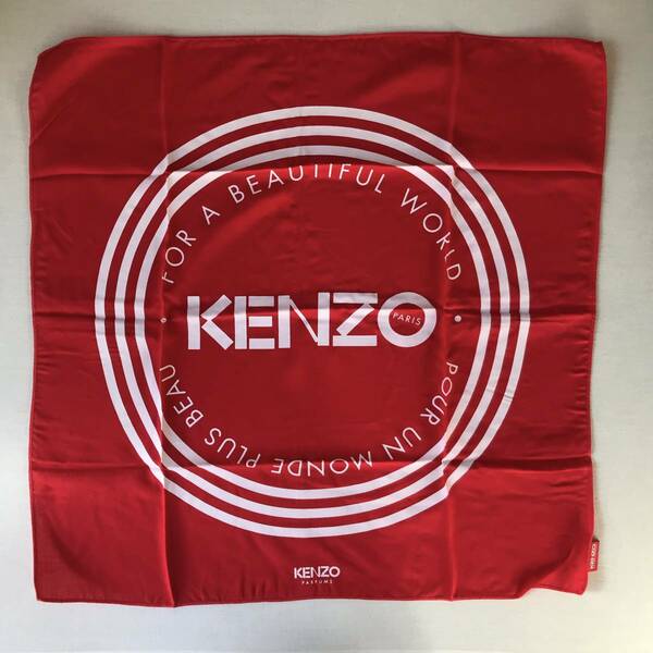 送料無料 新品 未使用 KENZO 非売品 風呂敷 綿100% 赤 白 ノベルティ ケンゾー ハンカチ バンダナ furoshiki ふろしき 47×47cm