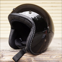 【送料無料】 VT-10 ネオビンテージスモールジェットヘルメット ブラック FREEサイズ [バイク/アメリカン/ハーレー/黒/人気] 売れ筋_画像3
