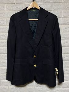 036■RALPH LAUREN■ラルフローレン テーラードジャケット 金ボタン 新品！デッドストック 希少 USA製 アメリカ 濃紺 秋冬 ウール100%