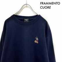 FRAMMENTO CUORE フラメントクオレ★ミッキー刺繍 長袖スウェット トレーナー ネイビー 紺 ナノユニバース Disney_画像1