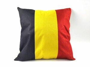 クッションカバー ベルギー国旗 45x45cm アジアン 未使用