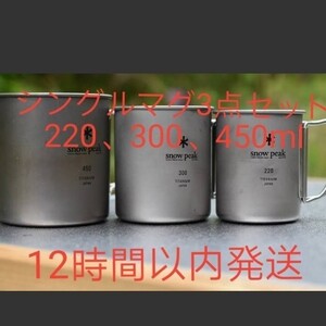 新品 スノーピーク チタンシングルマグ 450・300・220 3点セット