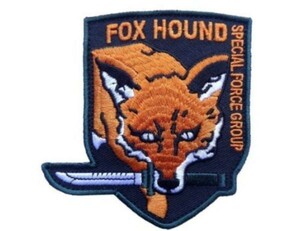 FOXHOUND サバイバルゲーム ハロウィンコスプレ ミリタリーパッチ ベルクロワッペン 刺繍タイプ E196T1 ブラック
