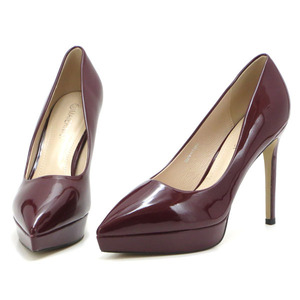  new goods large size pumps bordeaux 28cm 131400-46 enamel style front thickness bottom storm high heel 