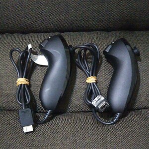 Nintendo Wii WiiU用 ヌンチャク セット(ブラック)