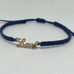 【NO.78】ミサンガ ワックスコードLOVE ゴールド ブレスレット アンクレット オーダー受付中!