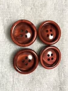 1782 約20㍉　赤系　 ボタン ４個セット　ビンテージ　 未使用品　手芸　裁縫　おしゃれ　ハンドメイド　DIY　リメイク