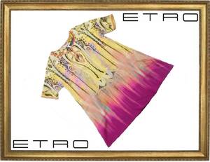 新品未使用★ＥＴＲＯ★華麗な大判シルクブラウス４０～