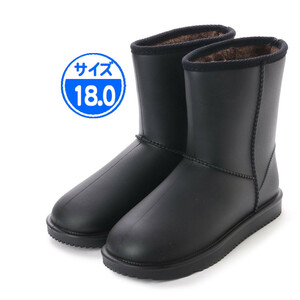 【新品 未使用】21076 防寒ブーツ ムートン風 ブラック 18.0cm 黒