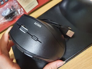 マウス 無線 USB充電式 静音 高機能 黒
