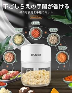 ハイパワー!みじん切り器 電動 チョッパー フードプロセッサー