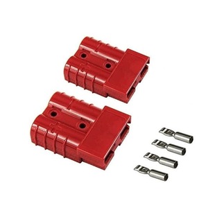 特価！！ フォークリフト コネクター バッテリー・50A 600V電源用クイックコネクト ウインチコネクタ（2個セット） 赤 red