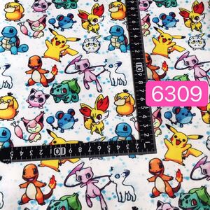 6309/ ポケモンスターピカチュウ生地 撥水加工 厚手布生地 ハギレ ハンド