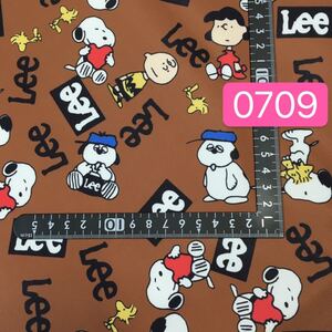 0709/スヌーピーLeeコラボ生地超撥水 布生地 ハギレ ハンドメイド