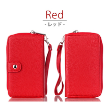 iphone6plus レザーケース アイフォン6sプラス ケース iphone6/6splus レザーケース 手帳型 お財布付き 取り外し可能 カード収納 Red_画像1