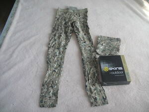 SKINS スキンズ OUTDOOR アウトドア　Long Tights 　ロングタイツ　　S　新品、収納袋付き　デジタルカモ　Digital　Camo　