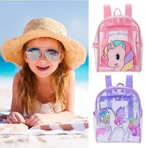  Unicorn beach bag clear transparent rucksack Day Pack lovely for children 