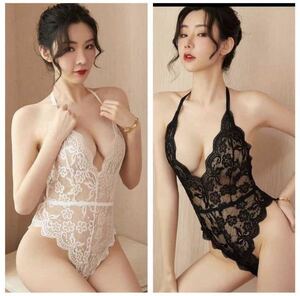 ベビードール セクシーランジェリー セクシー レース 美胸 キャミソール ハイレグ レオタードコスプレ衣装 2枚セット