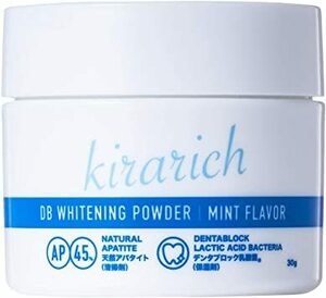 30 grams (X 1) Whitening toothpaste Whitening powder Natural Apatite 45% Patent Ingredients Lactic Acid Bacteria KIRARIC