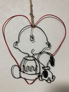 SNOOPY スヌーピー ガーランド ハンドメイド PEANUTS 壁掛け ワイヤークラフト ワイヤーアート 壁飾り インテリア