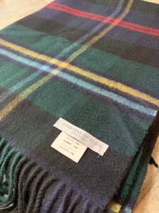  beautiful goods John stone z cashmere 100% large size stole green check 