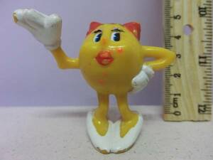 ナムコ パックマン◆80s ミス パックマン PVC フィギュア ビンテージ 当時物◆PAC-MAN NAMCO Vintage Figure 昭和レトロ ゲーム