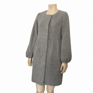 NM ultimate beautiful goods *shutefis*stefis* gray * soft alpaca .*ba Rune sleeve *.. no color shaggy coat *38 number (9 number *M)