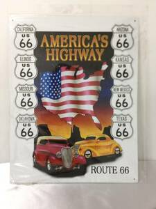 U.S. ROUTE66 ルート66 アメリカンブリキ AMERICA'S HIGHWAY 壁掛け看板 US66 新品