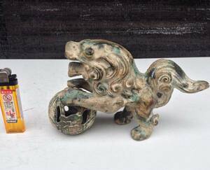 0 iron made [ Tamanori lion *si-sa-] protection god | better fortune | objet d'art 