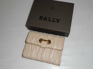 本物☆BALLY　バリー　本革レザー　財布　ベージュ系　　　　　（３E　ハ