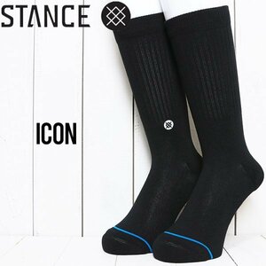 [クリックポスト対応] STANCE スタンス ICON SOCKS ソックス クルーソックス 靴下 M311D14ICO　BLK L（27cm-31cm）サイズ