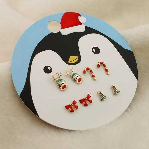 クリスマス　ピアス　サンタ　ペンギン　リボン　耳モノ　もの　誕生日プレゼント　インテリア　匿名配送　バレンタイン　ホワイトデー