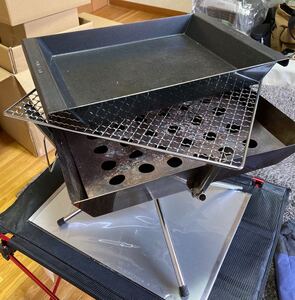 UNIFLAME ファイヤグリル+焼き網+エンボス鉄板+収納ケース セット
