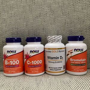ビタミンB ビタミンC ビタミンD3 ブロメライン 4点まとめ 新品価格