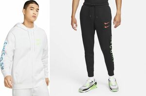  tag equipped L size white / black Nike sushu embroidery full Zip f-ti& pants sweat setup NIKE SWOOSH