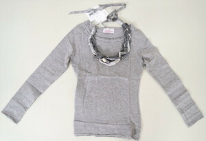 * новый товар 90%OFF Scervino Street SCERVINO Kids трикотажный джемпер с длинным рукавом шея украшение обычная цена 27,500 иен ( включая налог ) размер 5/6A(5~6 лет ) серый LCT940