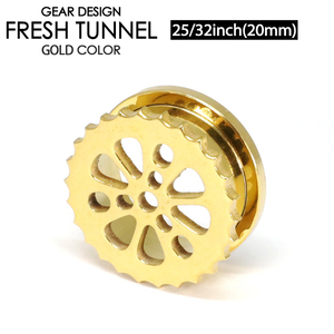  fresh tunnel gear 3-GD 25/32inch 20 millimeter Gold color coating surgical stainless steel design body piercing Lobb 20mmI