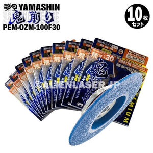 送料無料 10枚セット 山真 フランジ付 金属黒皮取り ケレン ビード 鬼削り PEM-OZM-100F30 外100ネジM10