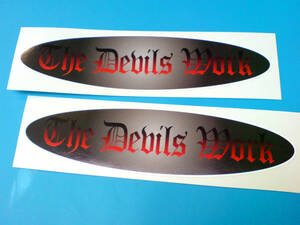 送料無料 THE DEVILS WORK 150/40mm 車 バイク ステッカー デカール