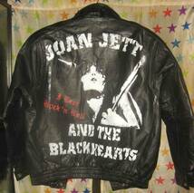 新年特価！！！　ジョーン・ジェット　JOAN JETT　Rock'n Roll Woman　【手描きオールペイント・ライダース】　黒　牛革　L_画像1