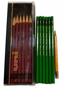 40 year and more before use [ Mitsubishi pencil ] total 19ps.@ Uni H 1 2 ps / HB4ps.@2B 2 ps / HB 1 pcs Showa Retro period thing missed writing implements pencil collection 